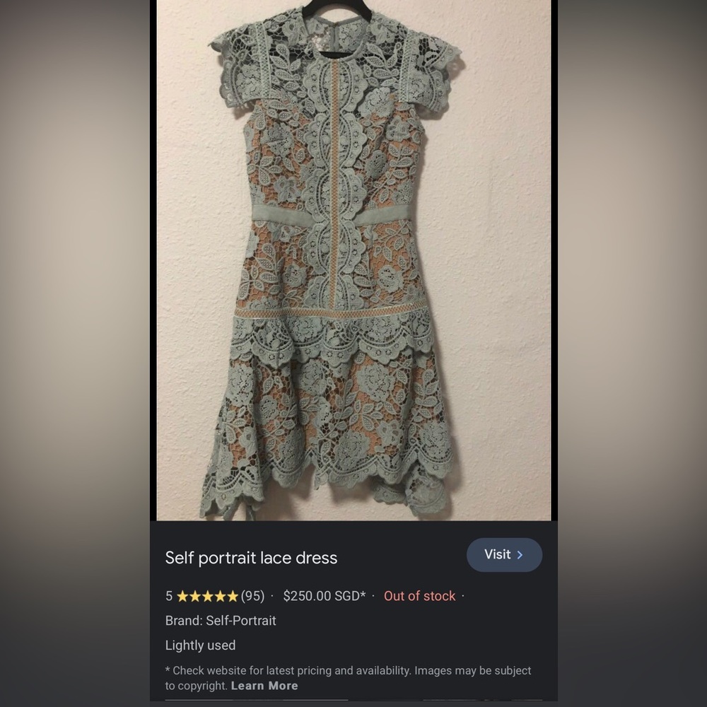 #152 Elegant Butterfly Sleeve Crochet Lace Casual O-neck High Waist Dress - Picture 8 of 16